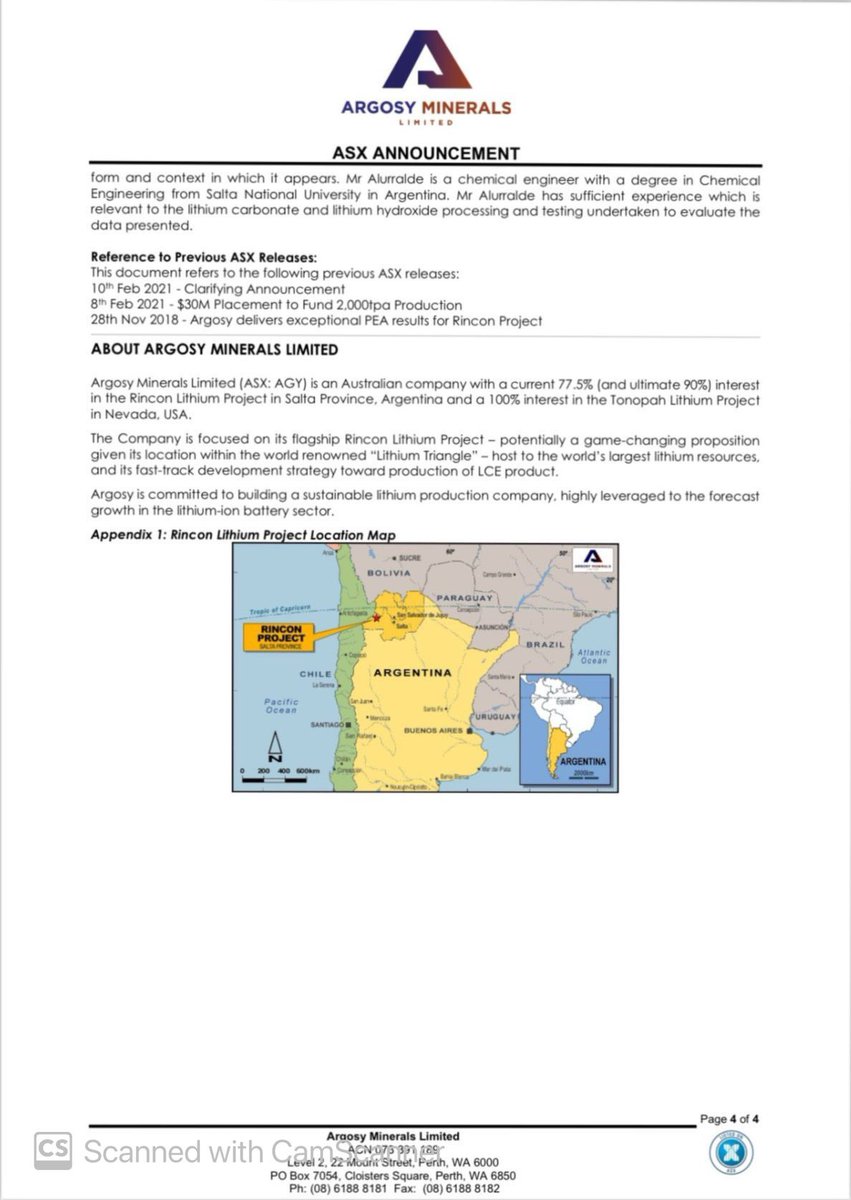 $AGY US$5 million strategic investment by Amperex Technology Limited - a world leading producer and innovator of lithium-ion batteries The Companies will also discuss future strategic cooperation opportunities and access to ATL networks for potential Rincon Lithium development