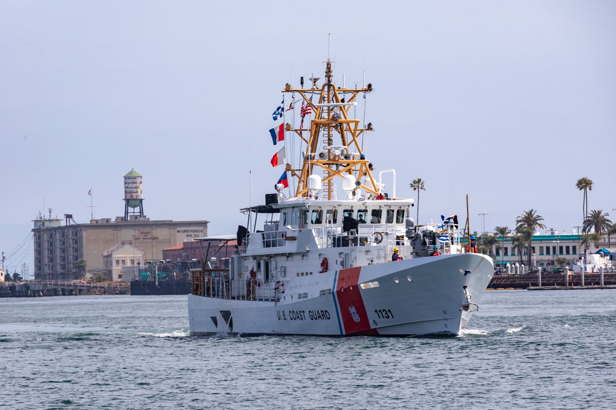 PortofLA's tweet image. 🇺🇸⚓The Port of Los Angeles is proud to welcome @USCG Sentinel-class fast response cutter USCGC Terrell Horne (WPC-1131) to Los Angeles for @LAFleetWeek! Public ship tours begin Friday. Best viewing location: Downtown Harbor #LAFleetWeek2024