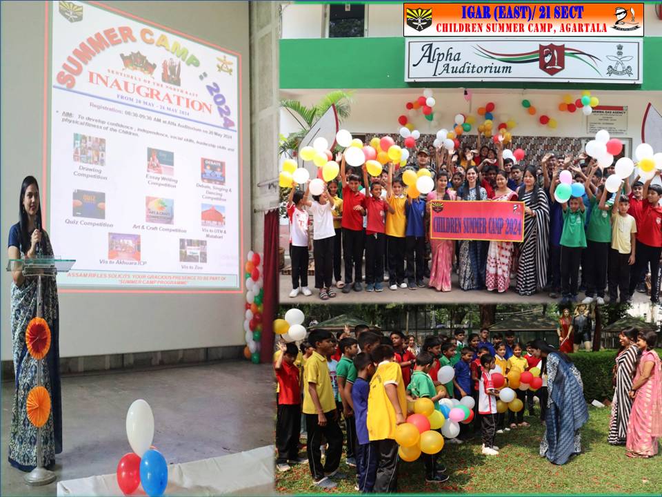 ASSAM RIFLES ORGANISES CHILDREN'S SUMMER CAMP AT TRIPURA #AssamRifles in Agartala organised Children's Summer Camp at Agartala from 20 May to 26 May 2024 with the aim of fostering physical fitness, adventurism and teamwork among the Children. @adgpi @HMOIndia @PIBHomeAffairs