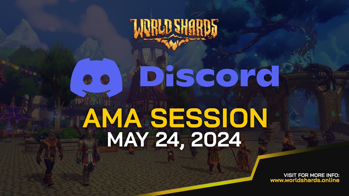 Hey, adventurers! Make sure to mark the BIG DATE in your calendars! 📆 @WorldShardsGame AMA session is scheduled for tomorrow, May 24, 2024, at 16:00 UTC. Their team will discuss everything, including answering whitelist questions, sales and updates, islands, weapons, and mobs,