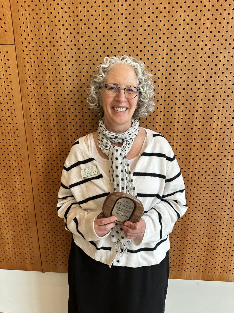 .<a href="/HealthCenterUO/">UO University Health Services</a> .<a href="/uoregon/">University of Oregon</a> CONGRATULATIONS to my colleague, Dr. Anna Hejinian for receiving a top award from the UO. Dr. Hejinian is the Medical Director in University Health Services and leads our efforts to provide outstanding care to our students. Congrats Dr. Anna!!