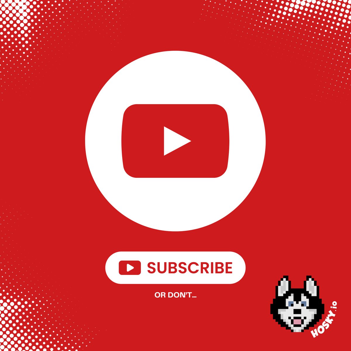 Follow us on YouTube! WARNING: Excessive exposure to HOSKY has been linked to a loss of brain cells and extreme sensitivity to centralization. youtube.com/@hosky_io