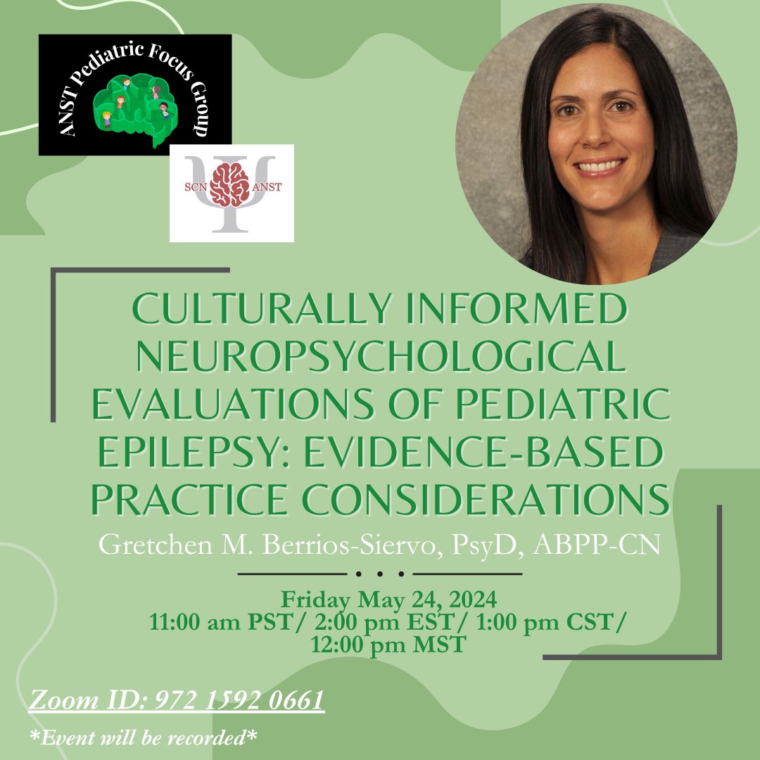 AnstPeds's tweet image. Join us tomorrow for a discussion on culturally informed evaluations in pediatric epilepsy!