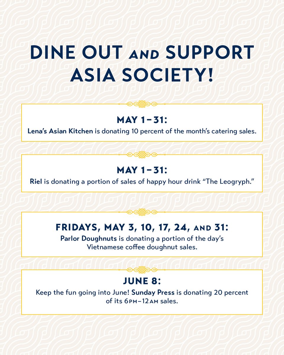 We're ending #APAHM2024 with an incredibly fun week! Enjoy a special Deep Dive podcast on manga, find your next favorite restaurant outside of Asiatown, and on Friday, join us for a saké tasting and an author talk with @kevinkwanbooks! » asiasociety.org/apahm2024#Cale…