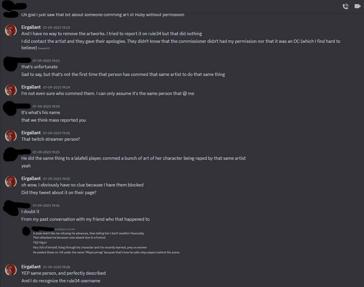 eirgallant's tweet photo. Repeat warning to Artists &amp; Users.

Do NOT interact and do not accept commissions from

- Thiji
- Thiji Higuri

He's a repeat offender of trying his luck with every artist to get his rp fantasies drawn with other OC's without their consent. https://t.co/8diiiKE40g