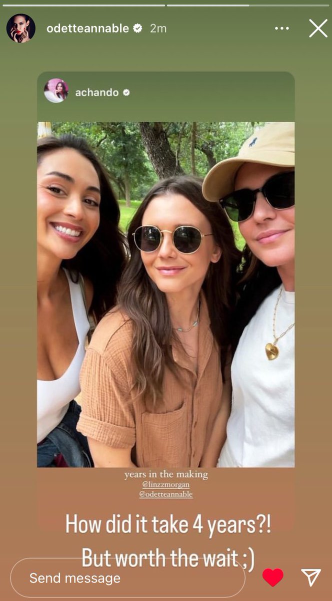 we just always deserve these 3 hanging out at any chance they get tbh! girl power! @OdetteAnnable @linzzmorgan!