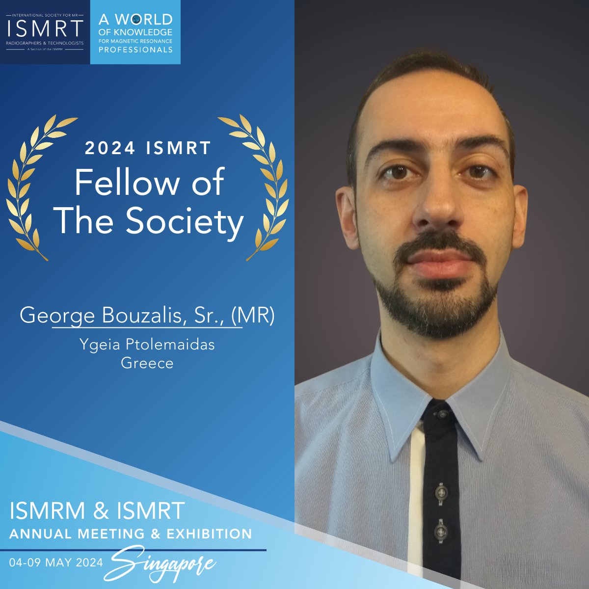 Congratulations again to 2024 ISMRT Fellow of the Society Award recipient, George Bouzalis, Sr., (MR)!

#ISMRT2024 #ISMRM2024 #ISMRT #ISMRM #MRI #MR #MagneticResonance #Singapore