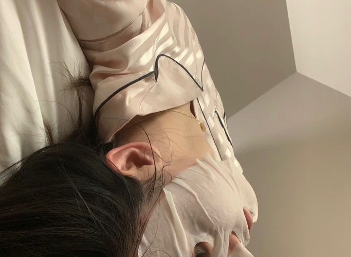 “Time to hit the sheets after a nourishing skincare routine! 💆‍♀️✨ #NighttimePampering”