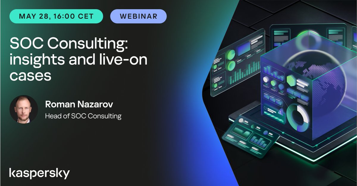 Join us for an exclusive SOC #webinar as Roman Nazarov delves into: - SOC team composition - Hybrid SOC structures - Threat Intelligence (TI) & Threat Hunting (TH) operations - Challenges of hybrid SOC's related to relationships with MSSP Register now ⇒ kas.pr/5nt1