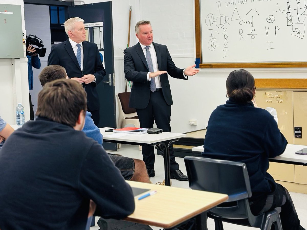 Getting to a renewable energy future will create a lot of jobs. Like electricians. We need 32,000 new sparkies between now and 2030. And so we need to ensure we are training Australians for the thousands of jobs we are creating. The big investments Brendan O'Connor MP and I