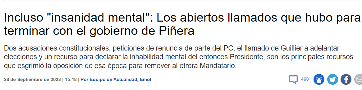 Caplevi1540's tweet photo. Tiene razón Giovanni Calderón, la izquierda quiso destituir al ex presidente Sebastián Piñera aludiendo que tenía "incapacidad mental", ahora se hacen las victimas cuando se habla de la salud mental de Boric.

Que no sean caras de palos, no olvidamos. #SinFiltros https://t.co/BJhi23pjU1