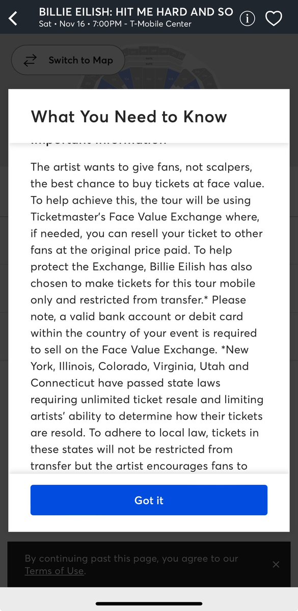 tyledbetter's tweet photo. How does this work @billieeilish @Ticketmaster @TMFanSupport? 
I went to buy the $94 tickets and they’re sold out, but almost $300 on @StubHub https://t.co/xy2pN8h7R9