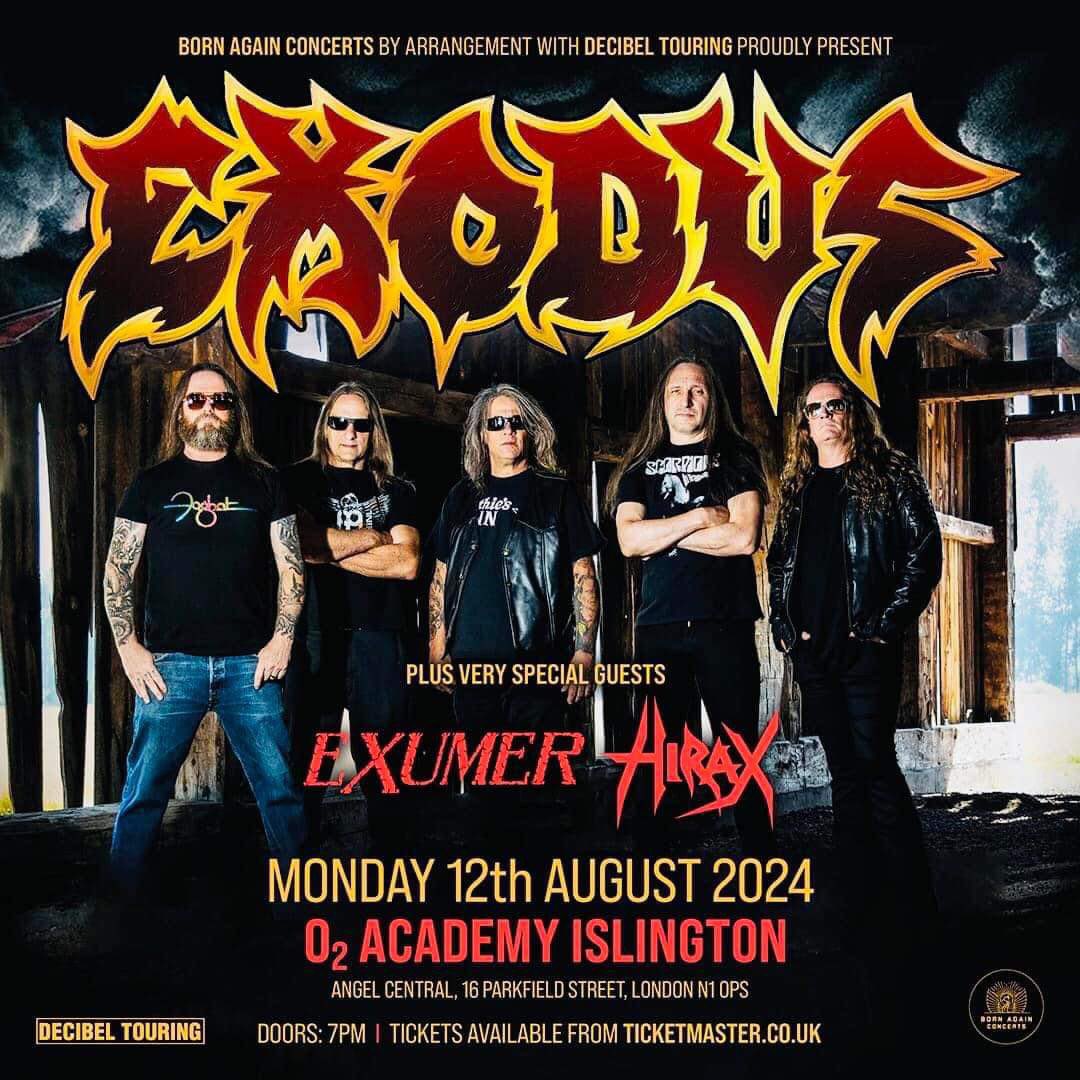 Catch us live w/ @ExodusAttack & @DJKatonHirax on August 12th, in London! #exumer #thrashmetal #exodus #hirax #scorchingeurope2024 @MetalBlade