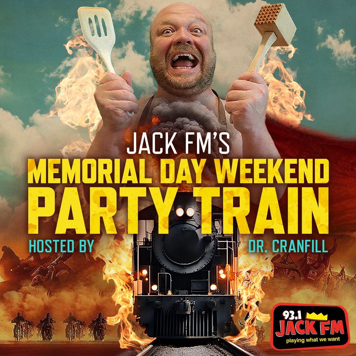 In honor of Mad Max Furiosa hitting theaters this week, the JACK FM Party Train is now the WAR RIG. You've been warned. Memorial Day Party Train takes off tomorrow at 1pm and drives all the way through Monday at 5pm! #931jackfm #memorialdayweekend #madmax #furiosa