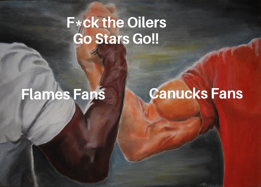 @DallasStars @PNCBank Just so you know, the rest of #Canada is behind you. Smoke these #Edmonton clowns. #Canucks #Flames #LetsGoOilers #TexasHockey
