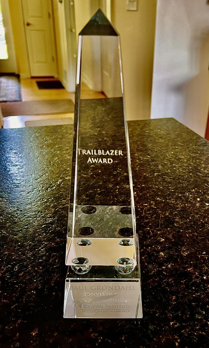 Humbled & grateful to receive the Trailblazer Award from @AlbanyFilm & @discoveralbany at today’s Film Industry Day. Thanks to Deb Goedeke & @PatFahy46 for the kind words. Beautiful crystal award. Thank you. @nyswi @UAlbanyNews @ualbanyalumni #albanyfilmfestival