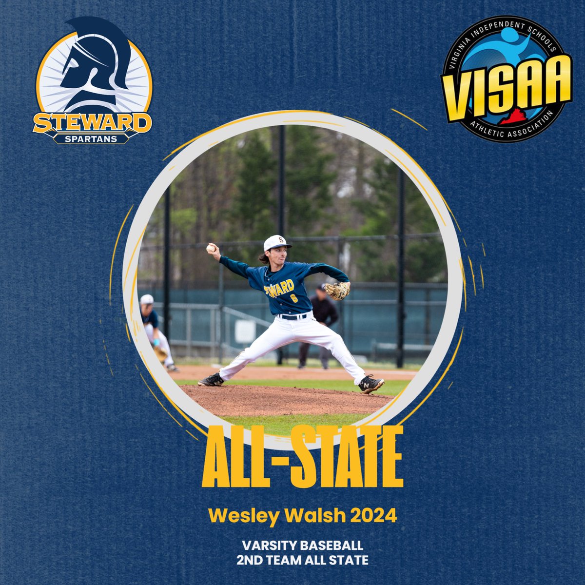 Congratulations to Wesley Walsh ‘24 for being named VISAA DII Second Team All State in baseball!! #GoSpartans #804varsity @henricosports
