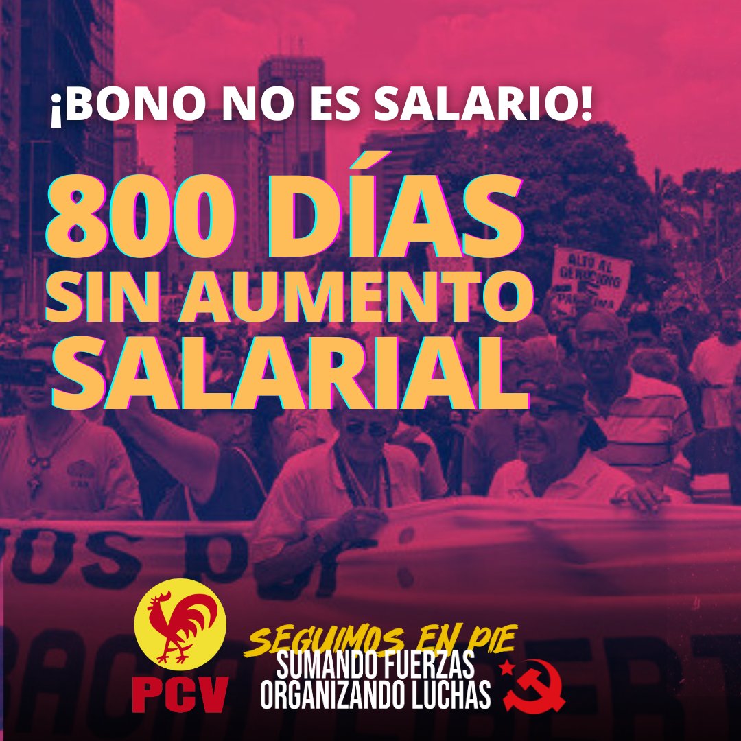 #BonoNoEsSalario 800 días desde el último aumento salarial en Venezuela. 

La cúpula corrupta del Gobierno-PSUV ha destruido el salario y trata de reemplazarlo con la farsa denominada "ingreso mínimo integral", cuya incidencia en vacaciones, aguinaldos, jubilaciones o