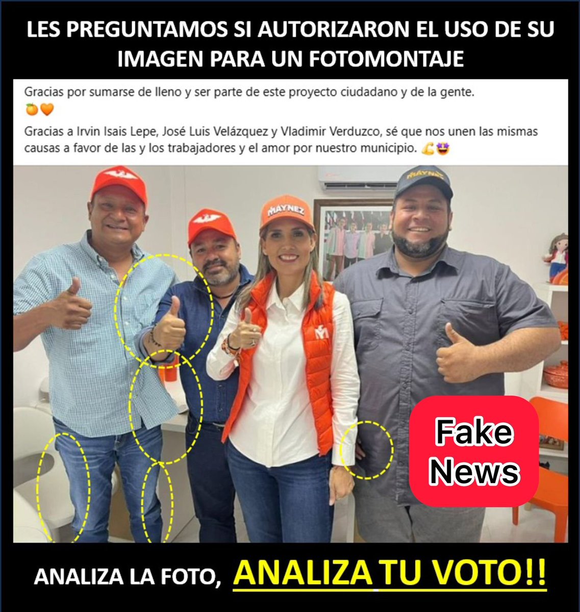 ++El dirigente del Sindicato del Ayuntamiento de Colima, Héctor Arturo León Alam, acusó del truco que utilizó la candidata naranja para engañar al electorado ++León Alam aseguró que los dirigentes del Sindicato Unión y Armonía y Sindicato del DIF meridianocolima.mx/con-fotomontaj…