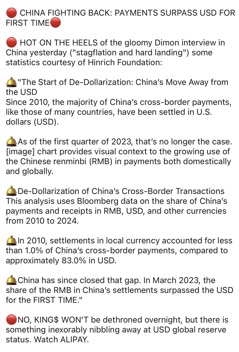 Global de-dollarisation is well underway. We will get our own version of “ALIPAY” in the west. If @elonmusk could hurry up and bring #Bitcoin Lighting⚡️ payments 💰 to @XCreators that would definitely help.