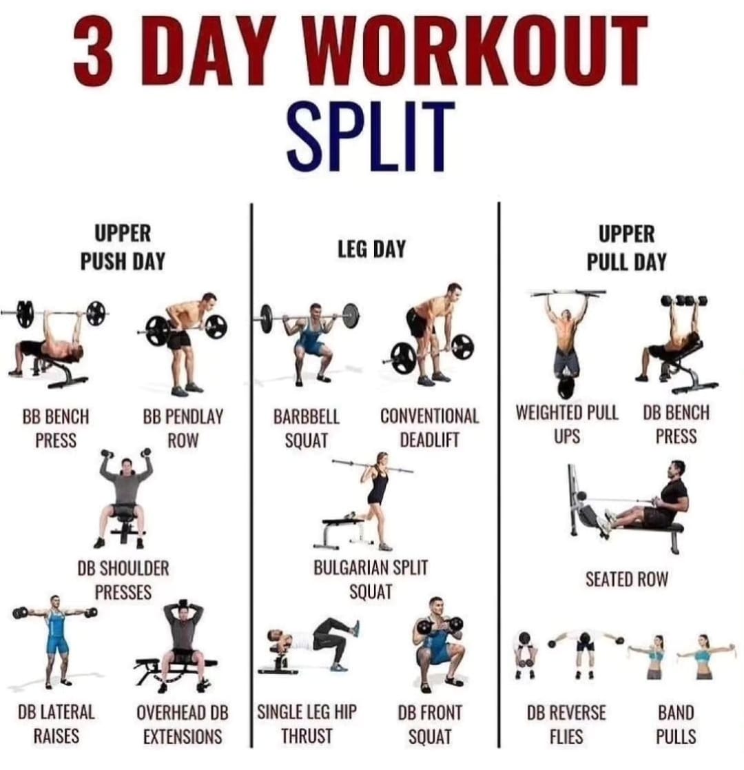 3 Day Workout Split for Busy Peoples