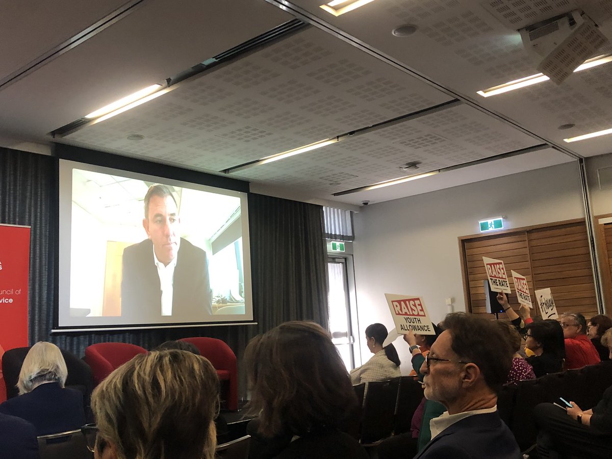 The Treasurer addressing ACOSS post budget reply event virtually - with those working in the sector showing him exactly where they stand #RaiseTheRate #auspol