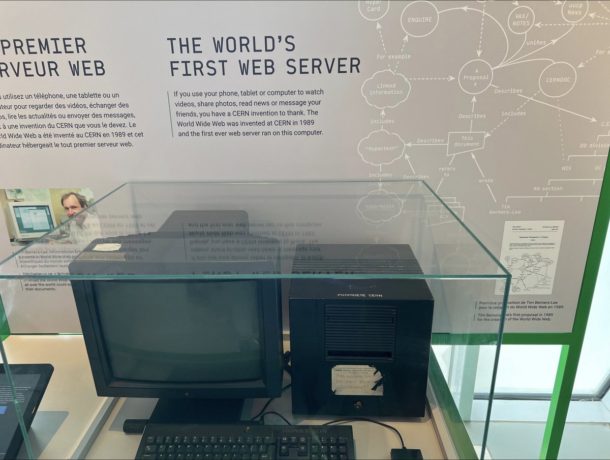 Love this... first Web Server from 1989 with a sticker on the front saying 'DO NOT POWER DOWN!!'