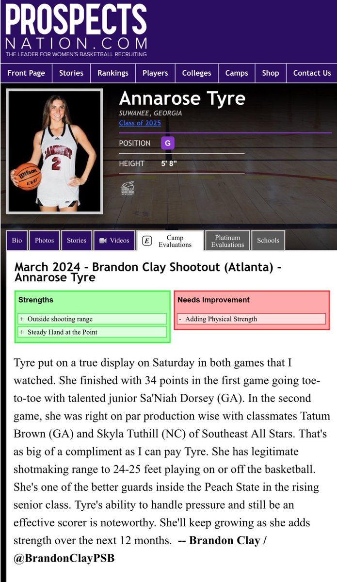 Brandon Clay Consulting Evals | #BClayConsulting | Powered by @bclayscouting ‘25 G Annarose Tyre of Lambert (GA) has an offer from Sewanee. They did an in-home visit with Tyre this evening. THE PROGRAM: peachstatebasketball.com/brandon-clay-c… @ClayWages @Georgia_Flames