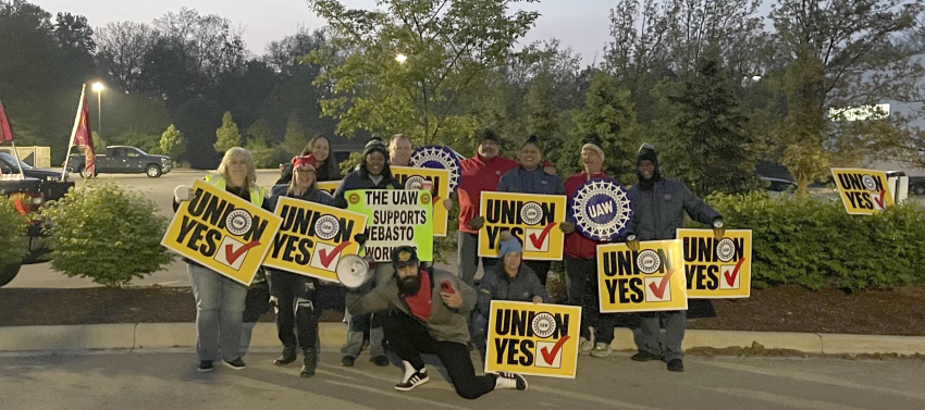 Over 200 Webasto workers at the Pilot Road plant in Plymouth, Michigan have voted to ratify their first contract by an overwhelming 96% yes vote, winning raises of up to 51% over three years, among other gains. uaw.org/webasto-worker…