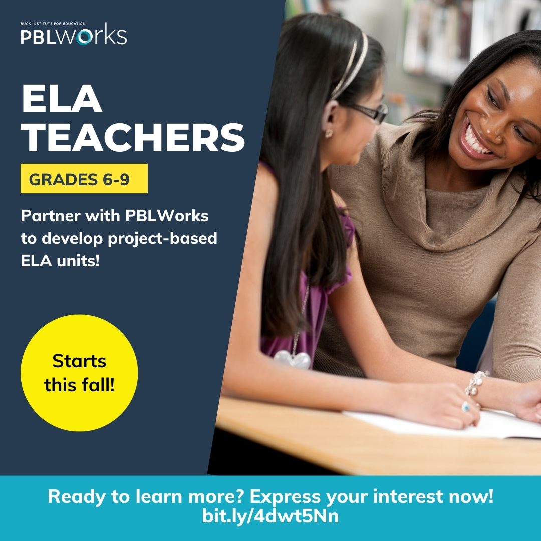 Calling in ELA teachers grades 6-9! Partner with the PBLWorks curriculum team and educators nationwide to co-create impactful ELA project-based units. Earn financial rewards for your valuable contributions! Details here: bit.ly/4ahiiUs #elateachers #ELA #middleschoolELA