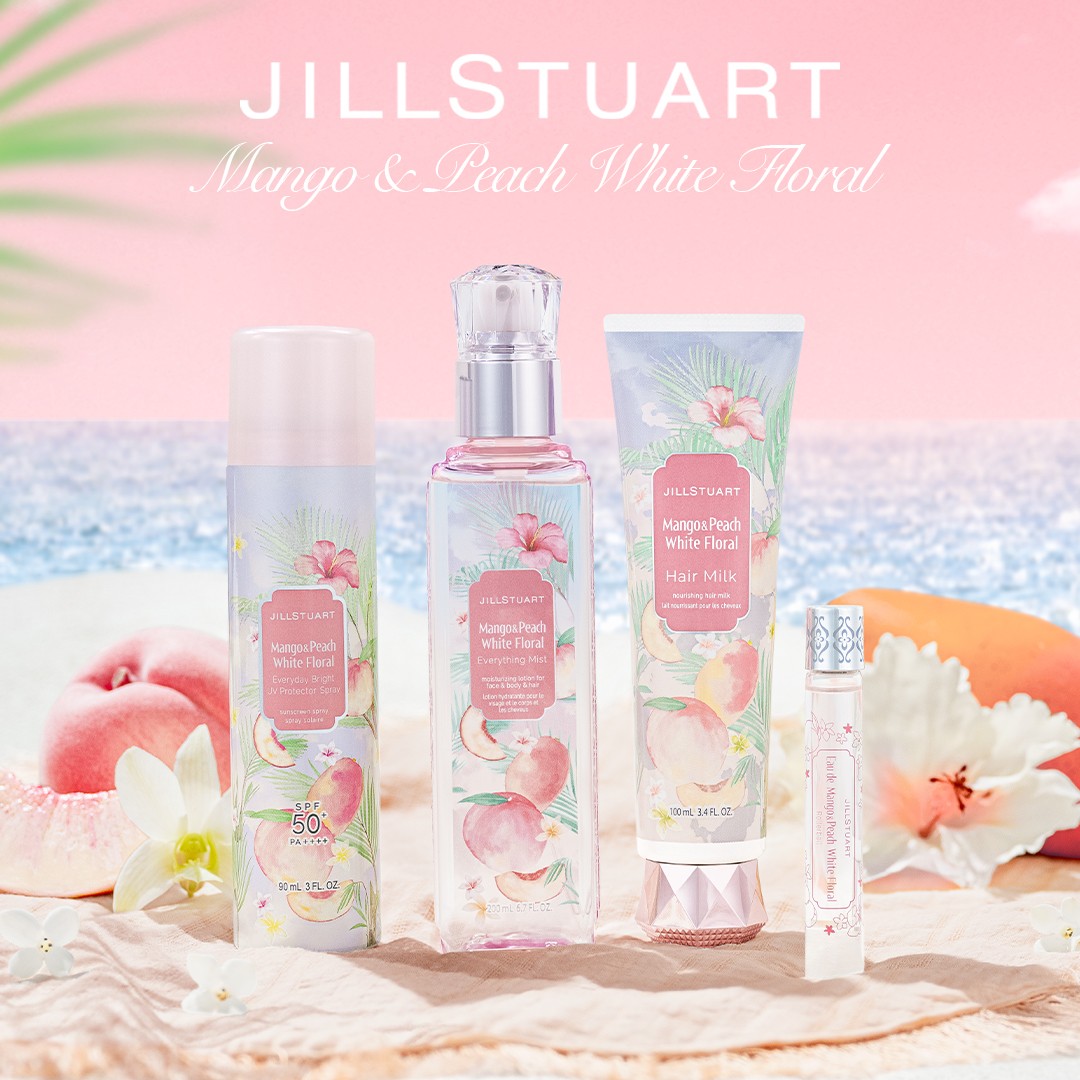 JILL STUART Lifestyle Limited Items 〜Tropical Dreamy Paradise〜 6月14日(金)より発売 5月31日(金)より予約開始 純白の花々が咲く木陰で味わうのは したたるほど熟したマンゴーと、 どこまでもみずみずしいピーチ。 甘い香りにみちびかれ、 とろけるような夢の世界へ。 #ジルスチュアート