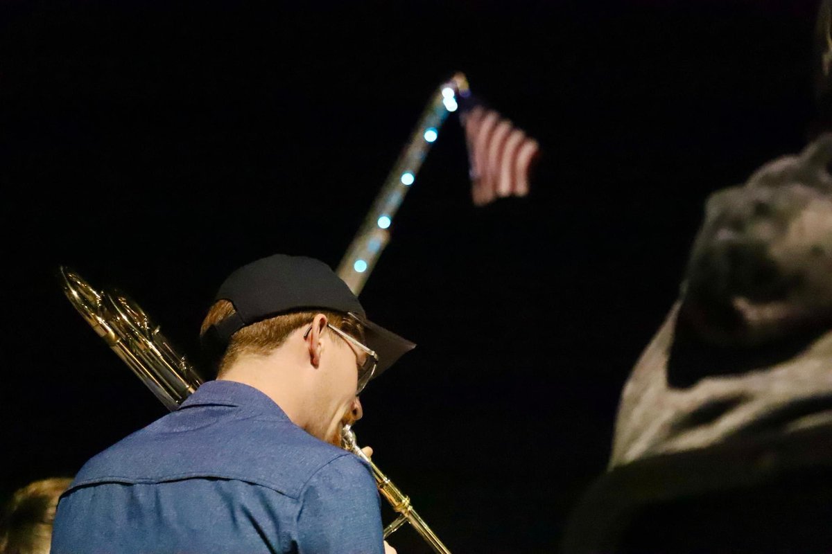 As their @SunCountryAir flight landed among a scene of red, white, and blue at the Fort Dodge Airport, Triton band members and alumni joined area musicians to welcome home Brushy Creek Area Honor Flight #25! Images at facebook.com/iowacentral #TritonNation #TritonsThankYou
