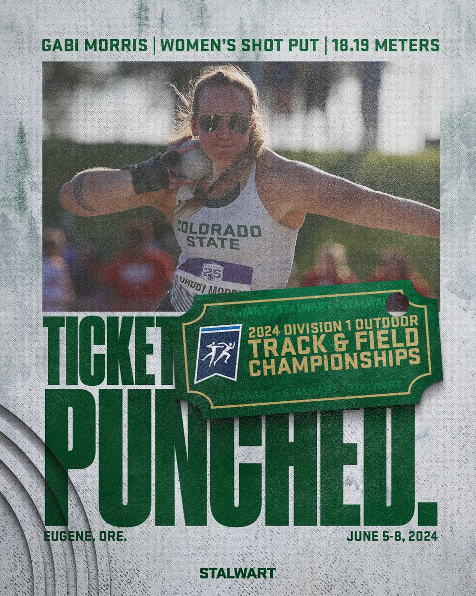 That's a 𝙋𝙀𝙍𝙎𝙊𝙉𝘼𝙇 𝘽𝙀𝙎𝙏 qualifying mark for Gabi! 🤩 Gabi throws a mark of 18.19 meters in the NCAA West Regional Women's Shot put, qualifying third in the region and 𝘱𝘶𝘯𝘤𝘩𝘪𝘯𝘨 𝘩𝘦𝘳 𝘵𝘪𝘤𝘬𝘦𝘵 to Eugene! #Stalwart x #CSURams
