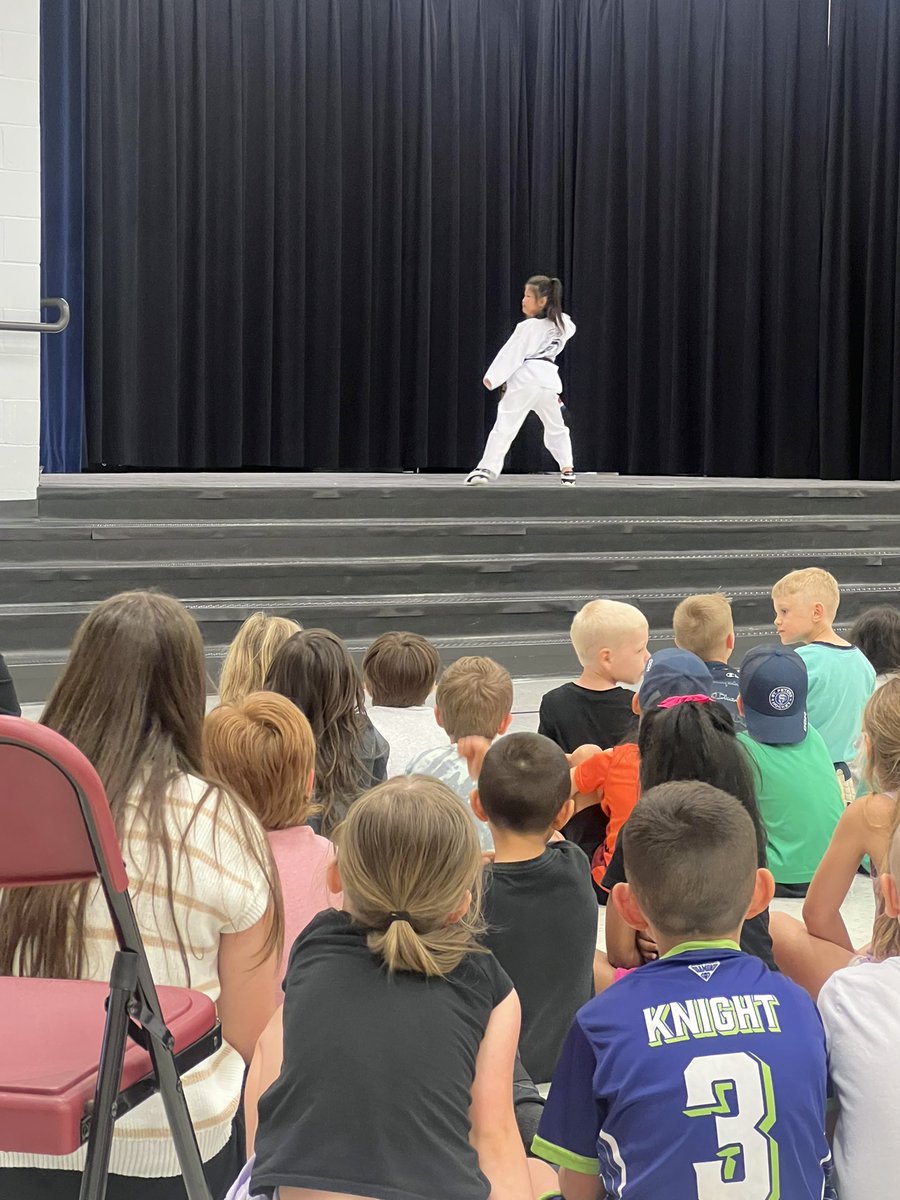 So proud of our classmate Gia! She performed some impressive taekwondo moves in the talent show! #scesoars