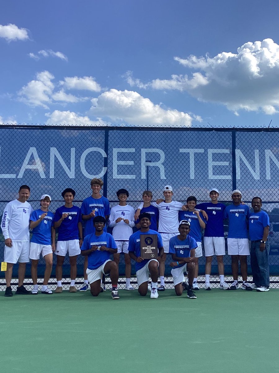 The Lancers are sectional champions for the second straight year! We scored 47 points and earned 5 championships (2, 4 singles and all three doubles) to finish at the top of a field with the #1, #5, #8, #9, and #14 teams in the state. Seniors Surya, Sridhar and Aady led the way.
