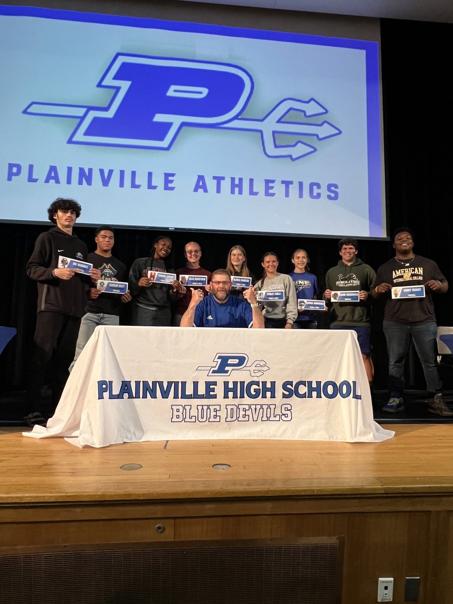 Commitment Day at PHS for @PLVBlueDevilFB and @PLVBlueDevils TF.  Great day to be a Blue Devil.  Proud Coach moment.  #BELIEVEorLEAVE #FearTheFork #100STRONG