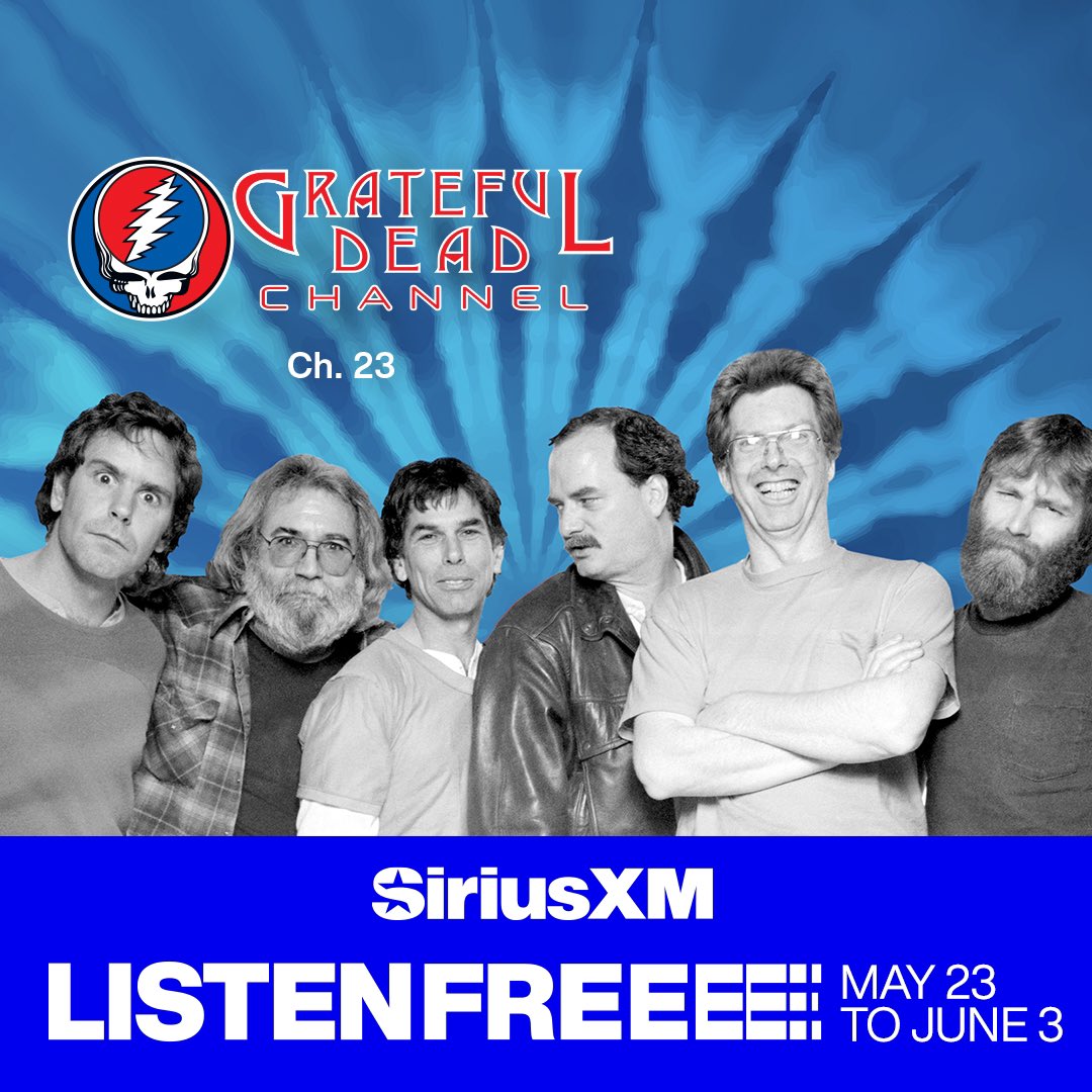 .@SIRIUSXM's Listen Free Event is happening now through June 3. Enjoy the Grateful Dead Channel and over 100 SiriusXM channels FREE for a limited time! Tap the link to learn more gd.lnk.to/GDSXMLF24