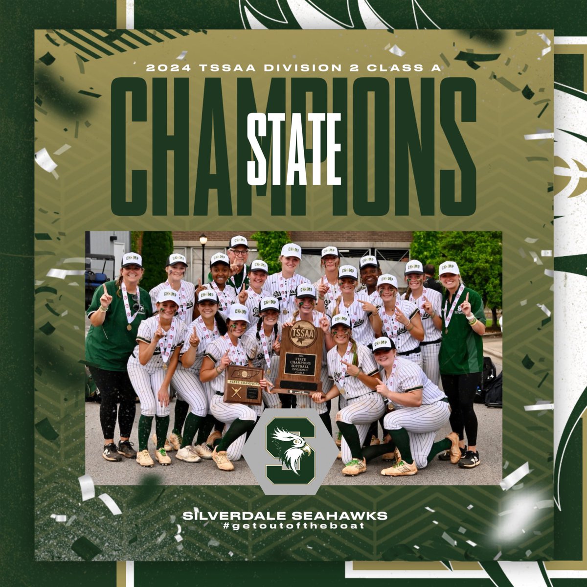 SBASeahawkSB's tweet photo. With a record of 50-3, the Silverdale Seahawks are your 2024 TSSAA Division 2 Class A BACK 2 BACK STATE CHAMPIONS!!!!! 🏆 💍 Let’s Go!! #2peat #back2back #statechamps #GBG #getoutoftheboat https://t.co/81CeuWt2EN