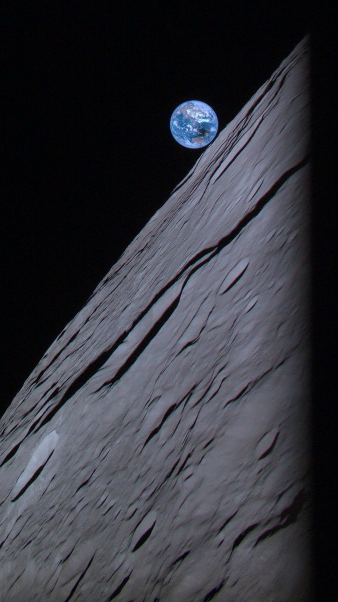 Japan’s iSpace HAKUTO-R lander captured this stunning photo in orbit around our Moon while a solar eclipse was occurring on Earth. You can see the Moon’s dark shadow passing above Australia as a dark smudge.