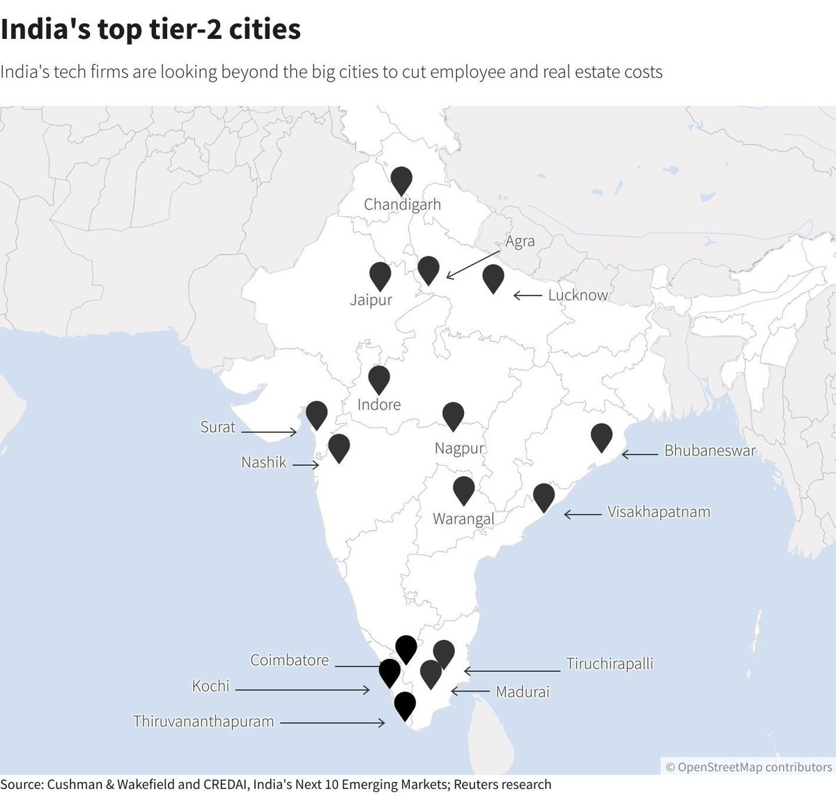 Very interesting development! Tech companies plug into India's smaller cities for talent buff.ly/44RGSdy