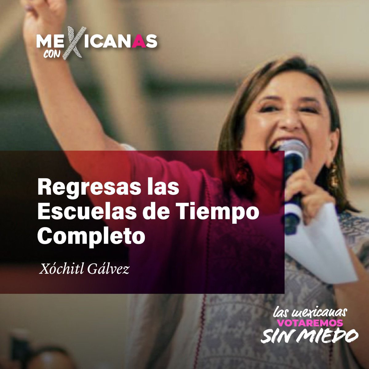 Hoy, en el #DíaDelEstudiante, reafirmamos el compromiso de nuestra <a href="/XochitlGalvez/">Xóchitl Gálvez Ruiz</a> con ustedes, el futuro de México. 
Les aseguramos que las escuelas de tiempo completo, ¡regresan! 
Vamos a devolverles la calidad educativa que la 4T les arrebató a nuestros estudiantes.