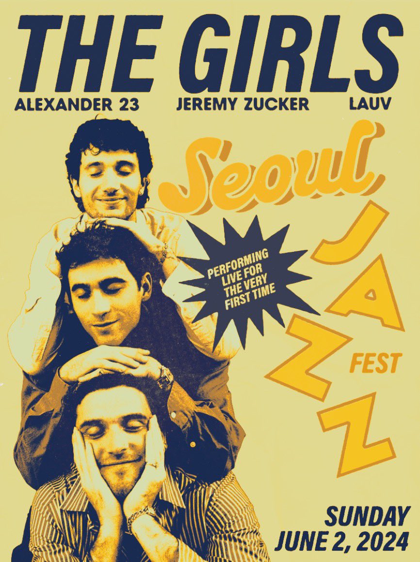 THE GIRLS, PERFORMING LIVE FOR THE FIRST TIME EVER, SUNDAY JUNE 2ND IN SEOUL @lauvsongs @alexander23 @SeoulJazzFest