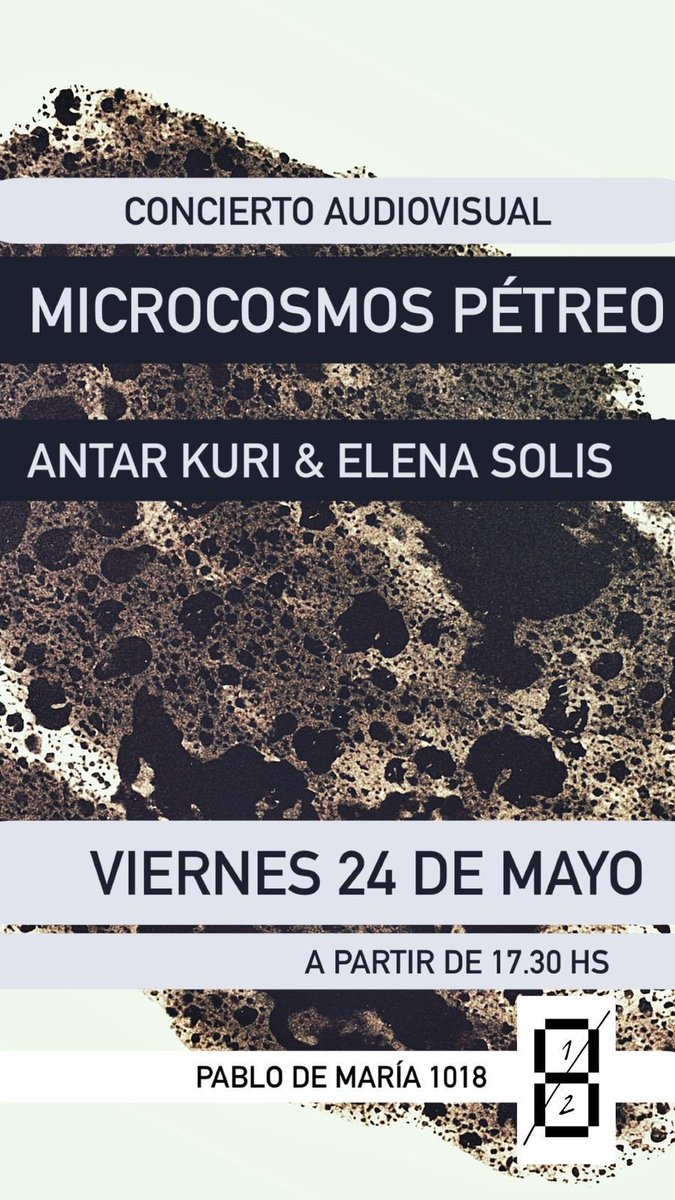 Mañana  viernes concierto audiovisual sin tiempo definido. Elena Solís y Antar Kuri ofrcen una performance audiovisual de música pétrea en 8 1/2 (Montevideo)