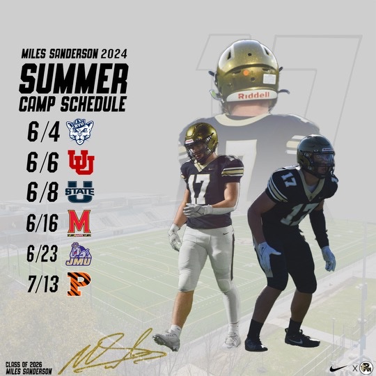 Looking forward to upcoming camps this summer at @BYUfootball, @Utah_Football, @USUFootball, @TerpsFootball, @JMUFootball, and @PrincetonFTBL. Thanks to all these great programs for the invitations. @coach_Brady @AlphaRecruits15