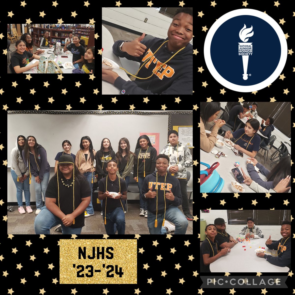 We celebrated our 8th grade members receiving their NJHS cords with ice cream sundaes this afternoon. 💛🖤💛 #NJHS #TeamSISD #MissionPossible #Congrats <a href="/HAntwine_MS/">Patricia Pedroza</a> <a href="/cha/">cha</a>