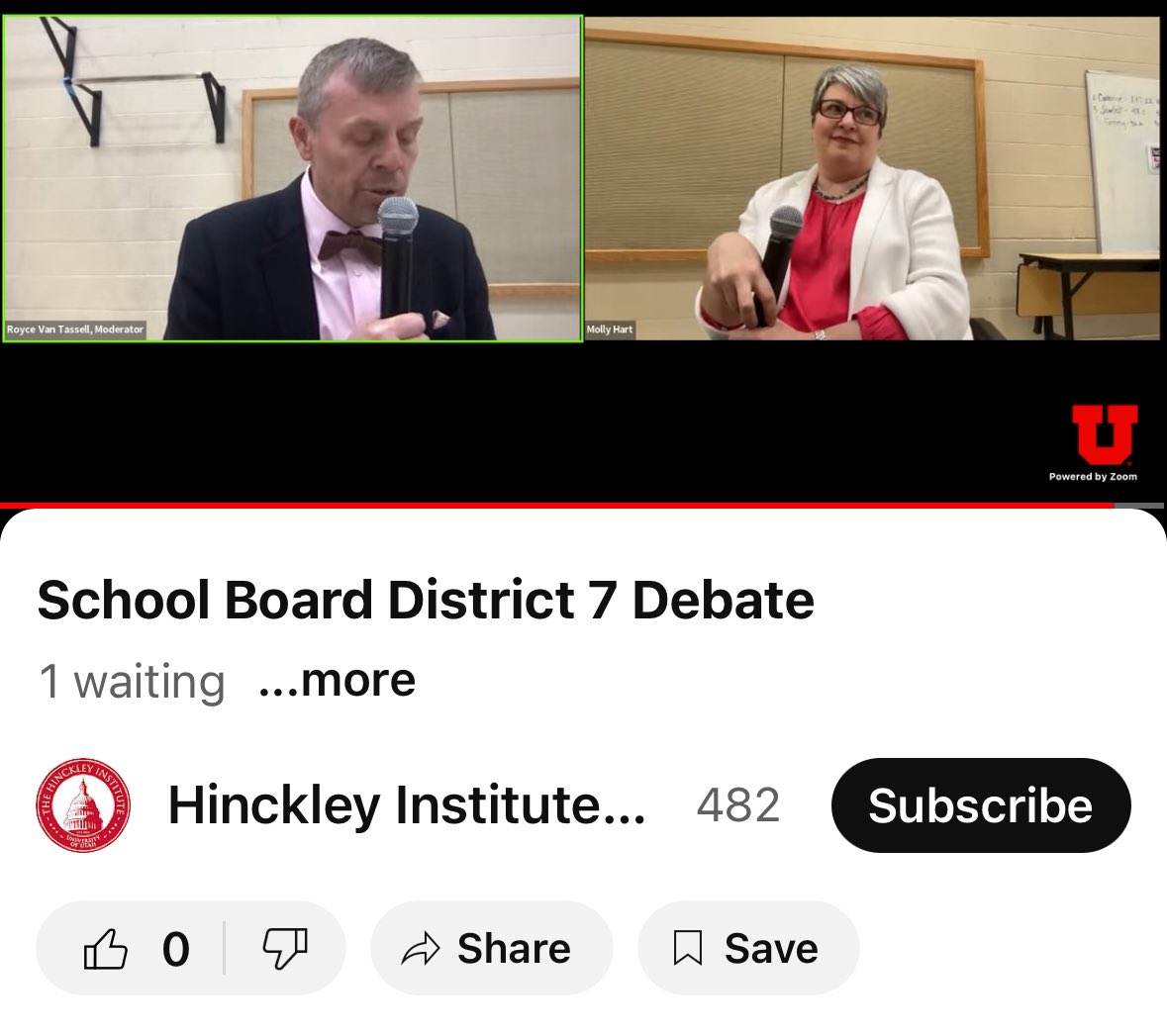 Disappointing to get online to watch the USBE Dist 7 debate and find Dr. Molly Hart’s opponent chose not to show up. How can you vote for someone to represent you when they don’t even have the respect to show up to the non-partisan debate? #uted #utpol