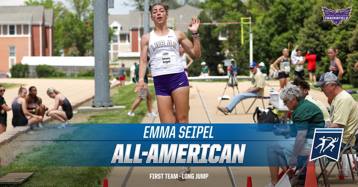 First Team All-American honors for Emma Seipel after her fifth place finish in the long jump! #GoDuhawks
