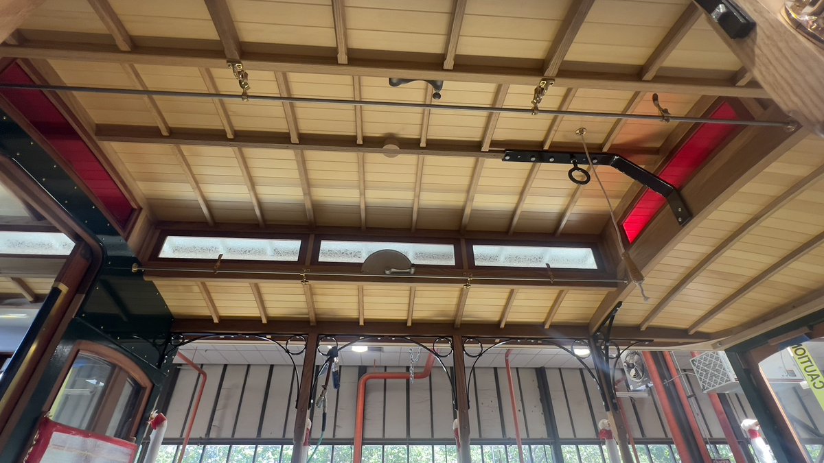 Wow! Just wow! The work done by the @sfmta_muni carpentry shop (I call them “the wizards of woods”) continue to amaze me with how devoted they are to their craft. This is Car 18 as it’s getting closer to the finish line! <a href="/sfmsr/">Market Street Railway</a> @sfccm <a href="/munidiaries/">Muni Diaries</a> #sanfrancisco #cablecars