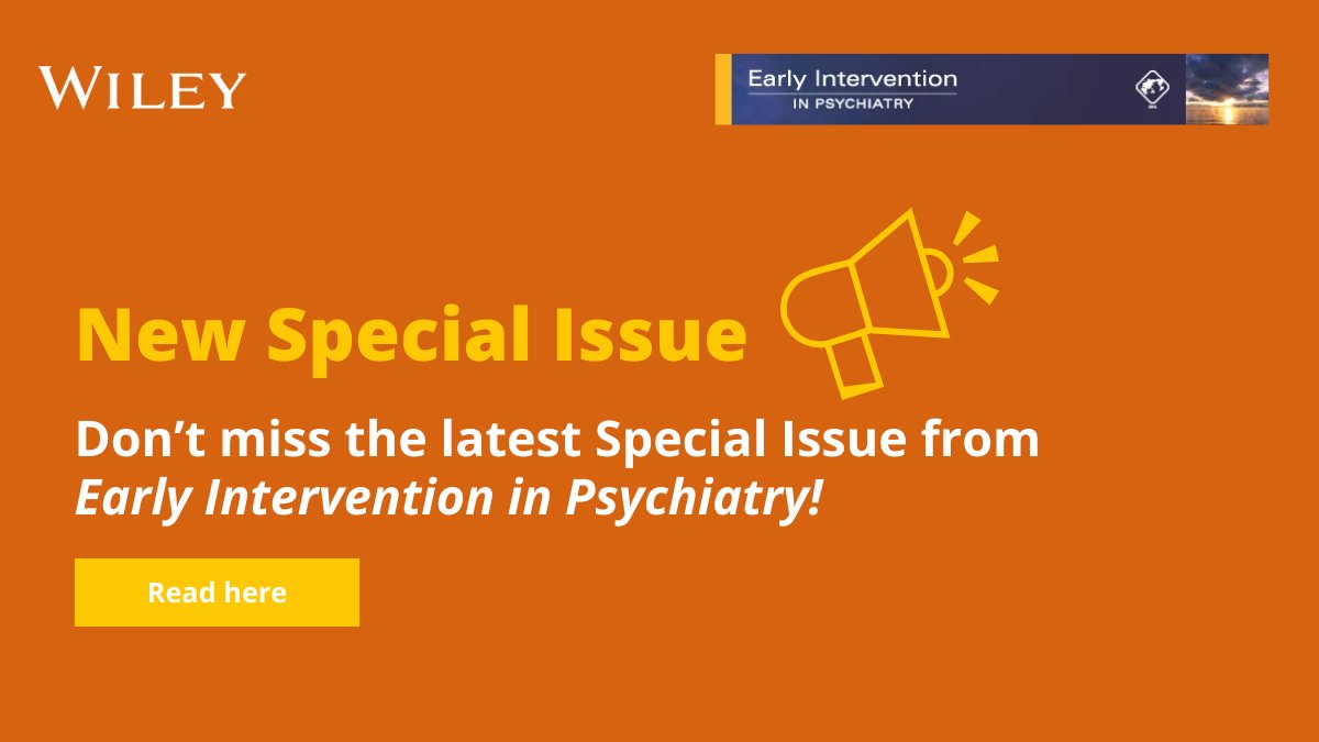 Early identification & intervention are vital for improving outcomes in #schizophrenia. Check out our special issue for #WorldSchizophreniaDay 2024, featuring key research from the Early Intervention in Psychiatry journal: bit.ly/4buXwCp