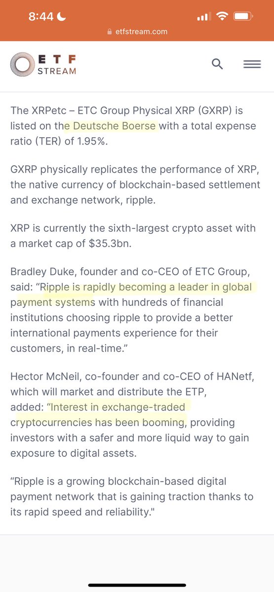 XRP ETF is next because “Ripple is rapidly becoming a leader in payment systems as hundreds of financial institutions are choosing Ripple for a better international payments experience” and interest in crypto ETF has been booming ‼️